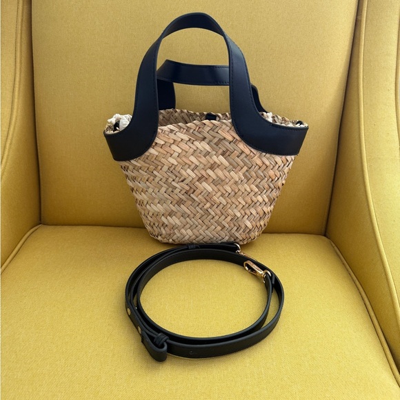 Mango Double Strap Natural Fiber Basket Bag - Picture 1 of 8
